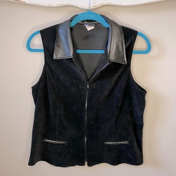 First Option Black Zip-Front Vest - Picture 1 of 7